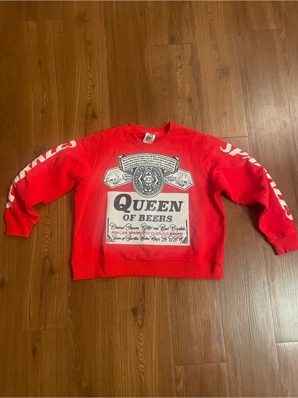 QUEEN OF SPARKLES Red Graphic Sweatshirt